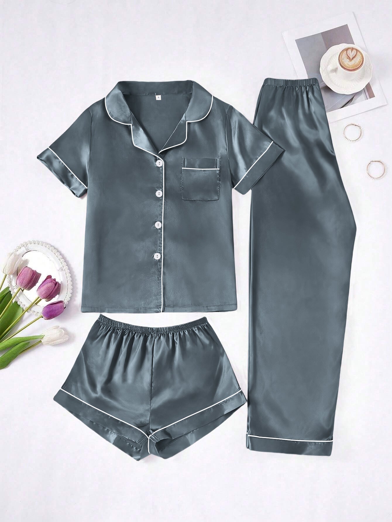 Long Pantssmooth-surface Womens Loungewear Set In French Style