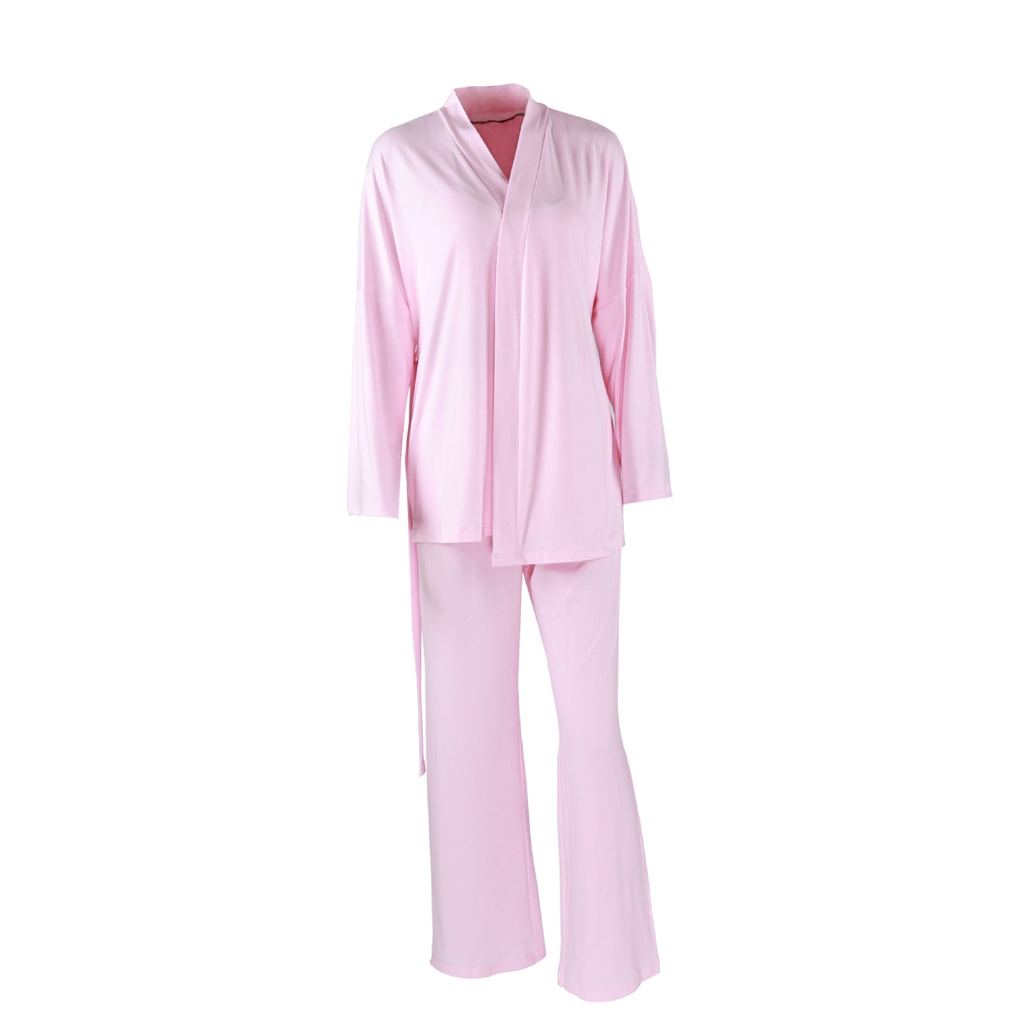New European And American-style Knitted Milk-silk Ruffled-edge Pajama Set 3 Pieces