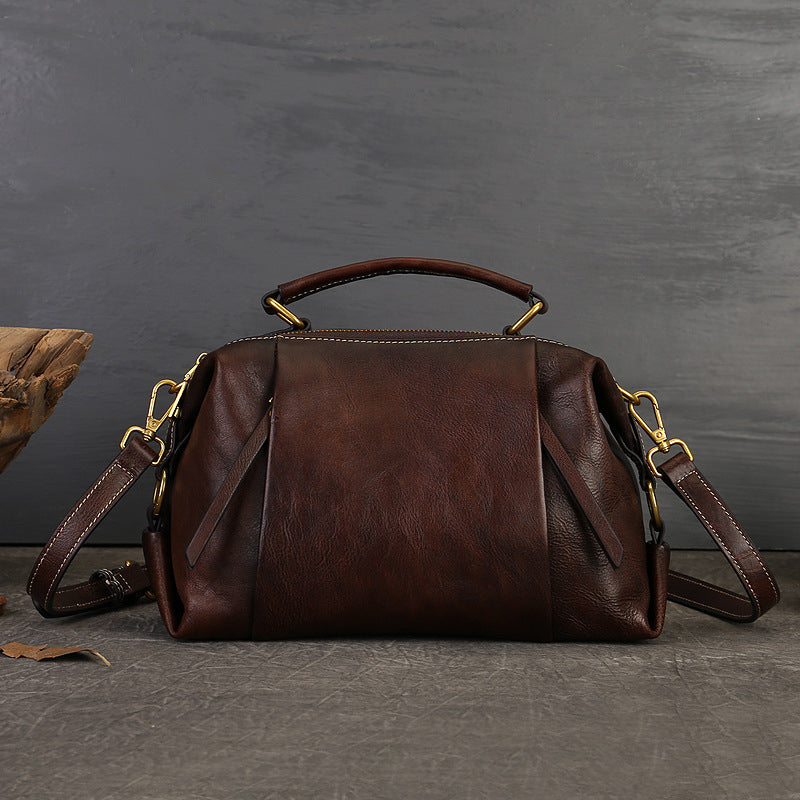 Genuine Leather Women's Bag, Ladies Shoulder Bag, Top Grain Leather Large Capacity Handbag