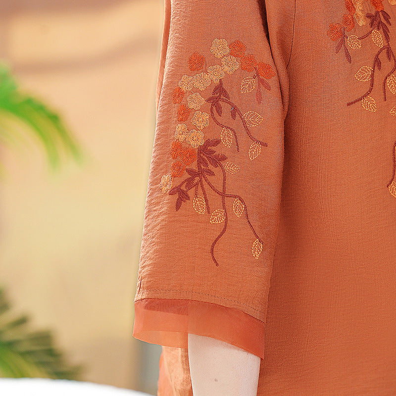 Summer Loose Embroidered Three-dimensional Blouse Shirt
