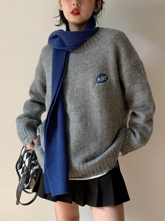 American-style Embroidered Soft Glutinous Sweater