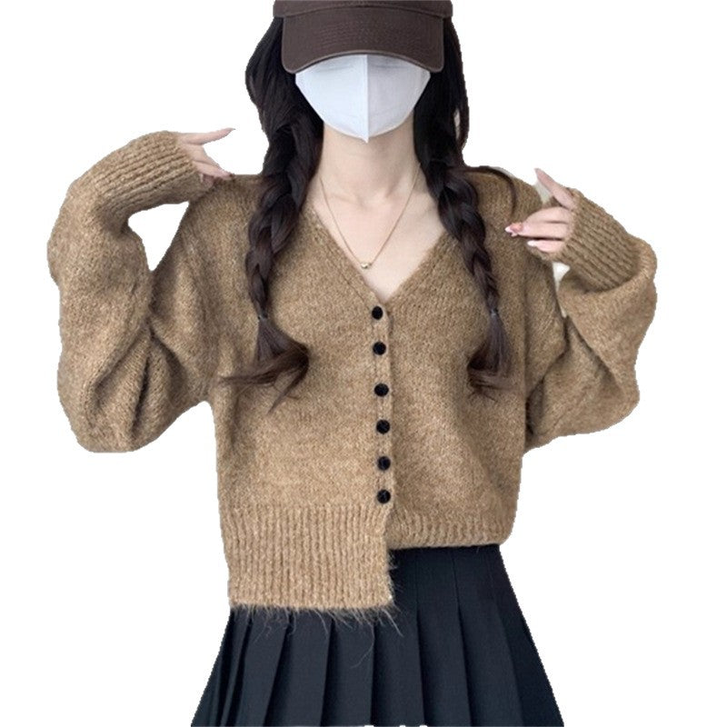 Knitwear Outer Wear Cardigan Solid Color Women's Sweater
