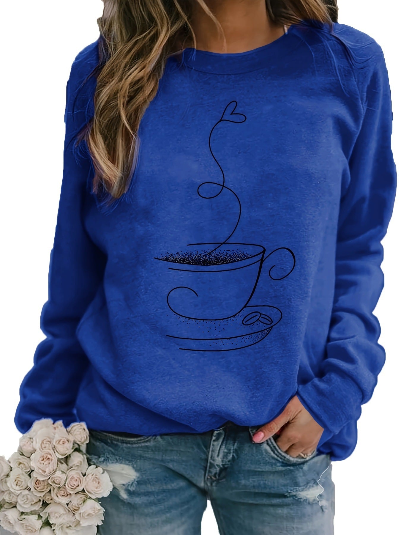 Women's Dynamic Graphic Print Crew Neck Sweater