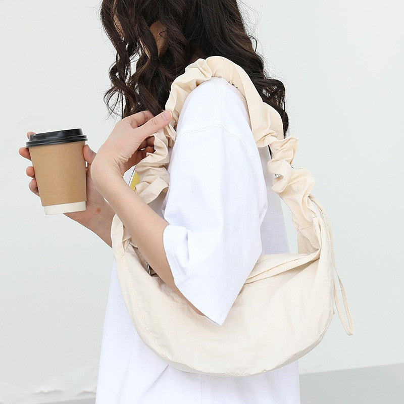 Pleated Nylon Dumpling Bag Leisure Artistic