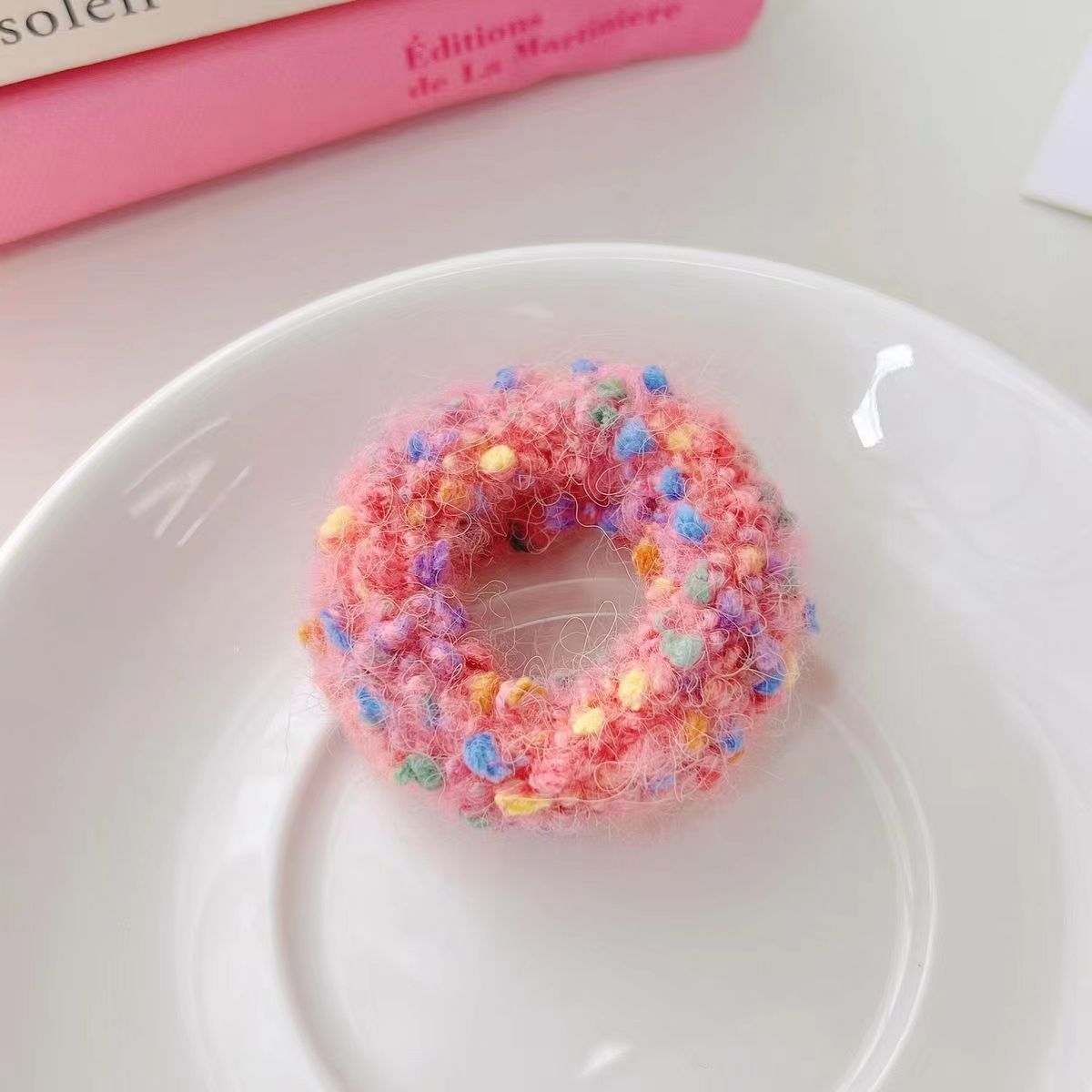 Women's Simple Plush Color Large Intestine Hair Ring