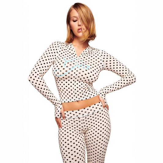 Solid-color Open-collar Printed Casual Long-sleeve Suit