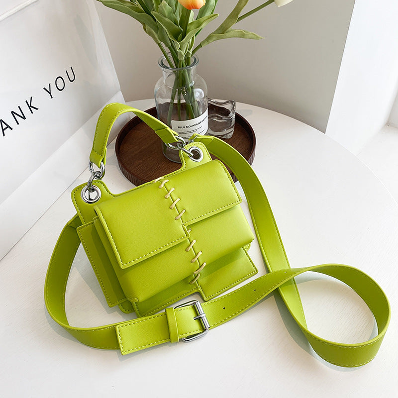 Ins Messenger Bag Fashionable Splicing Portable Small Square