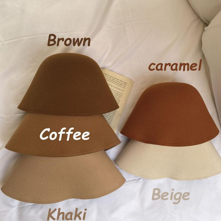 Japanese Felt Color Retro Fashion Versatile Sweet Lovely Fisherman Hat