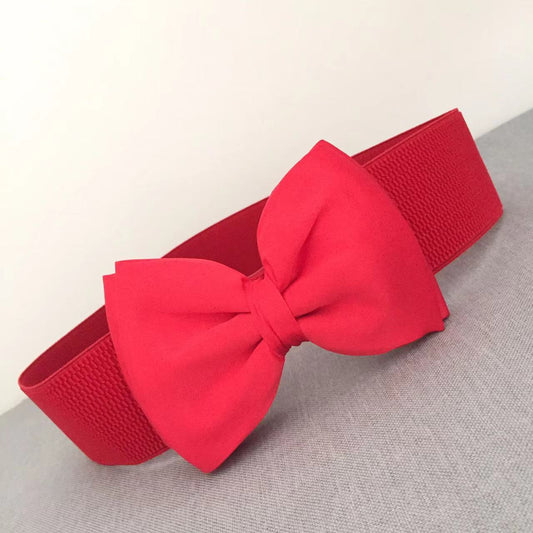 Women's Elastic Belt Bow Elastic Waist Seal