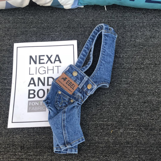 All-match Suspender Pants Pet Clothes Dog Denim Pants