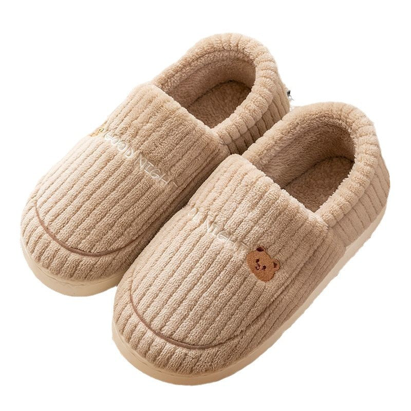 Ankle Wrap Cotton Slippers Women's Winter New Thick Bottom Home Indoor Non-slip Plus Velvet Warm