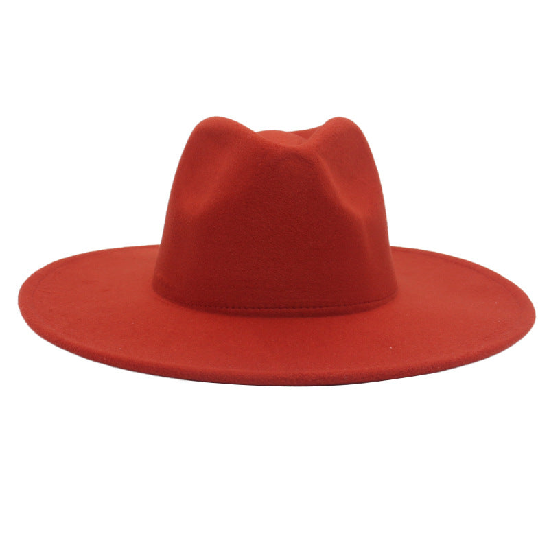 Large Brim Solid Color Cashmere Fashion Felt Jazz French Top Hat