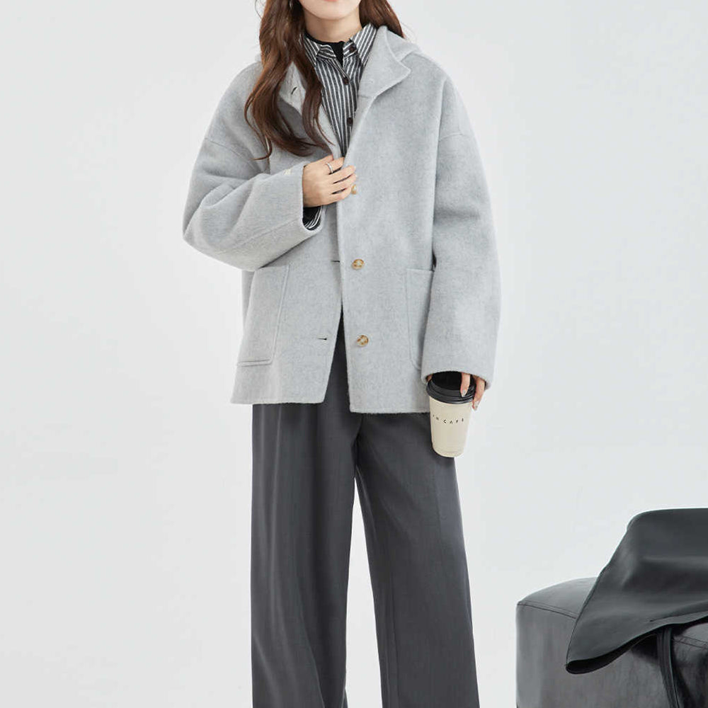 Cloak Winter Hooded Reversible Cashmere Coat