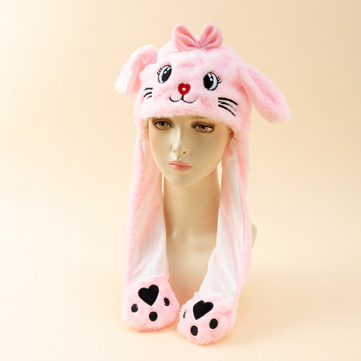 Autumn And Winter Cute Animal Plush Moving Ear Hat