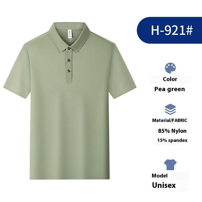 Solid Color Polo Shirt Ice Silk Lapel Short Sleeve Set