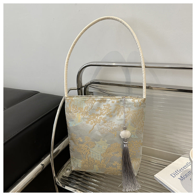 Chinese-style Handbag With A Vintage Hanfu-inspired Design Single-shoulder Bag