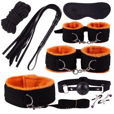Non Leather Plush HandcuffsWhip And Ribbon Suit