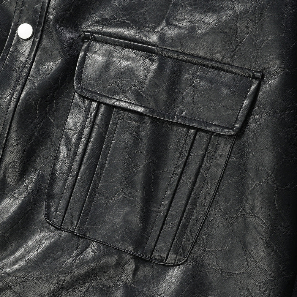 Turtle Crack Motorcycle Leather Outer Loose Leisure