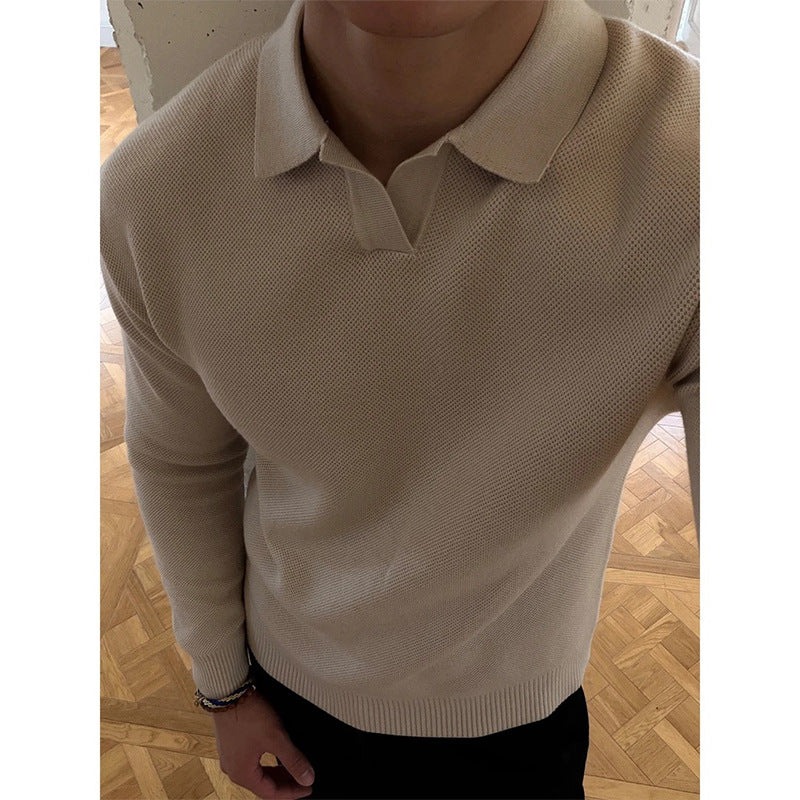 Old Money Stil Striktrøje til Mænd - Efterår Langærmet Outfit