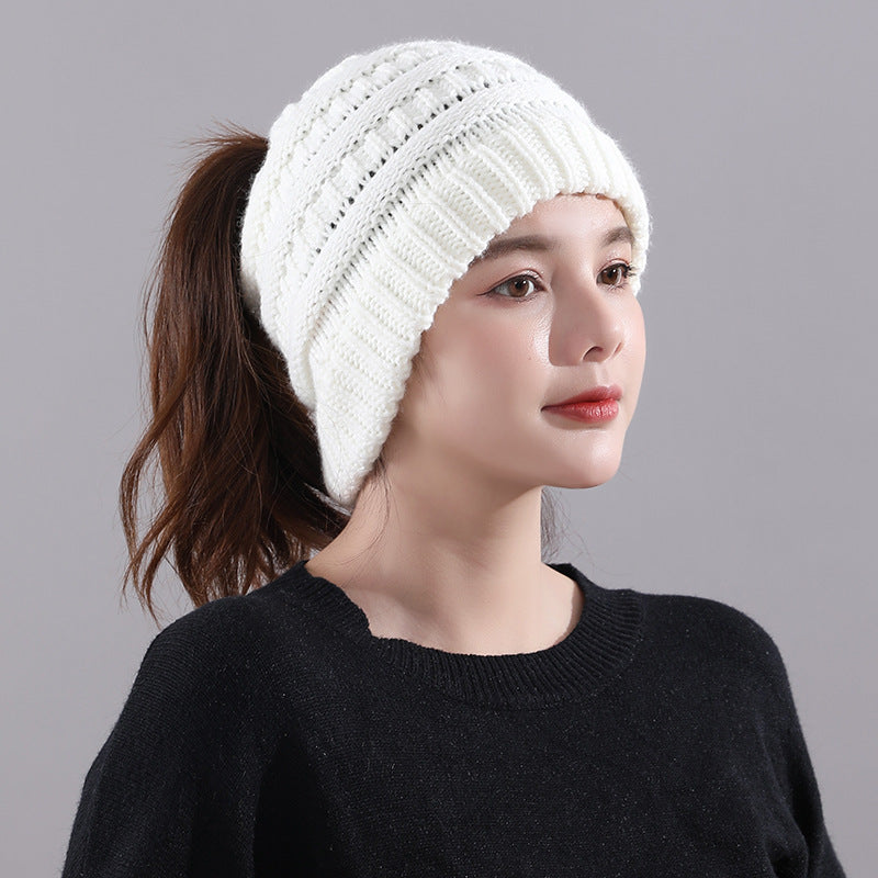 Winter New Warm Empty Top Knitted Woolen Hat