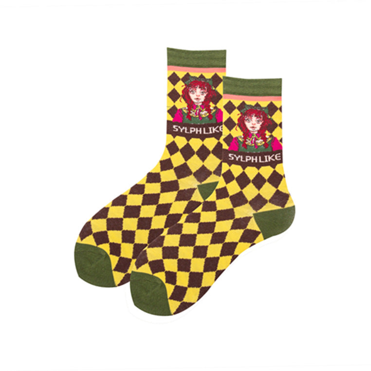 Personalized Tube Fashion Cute Illustration Pile Pile Of Socks
