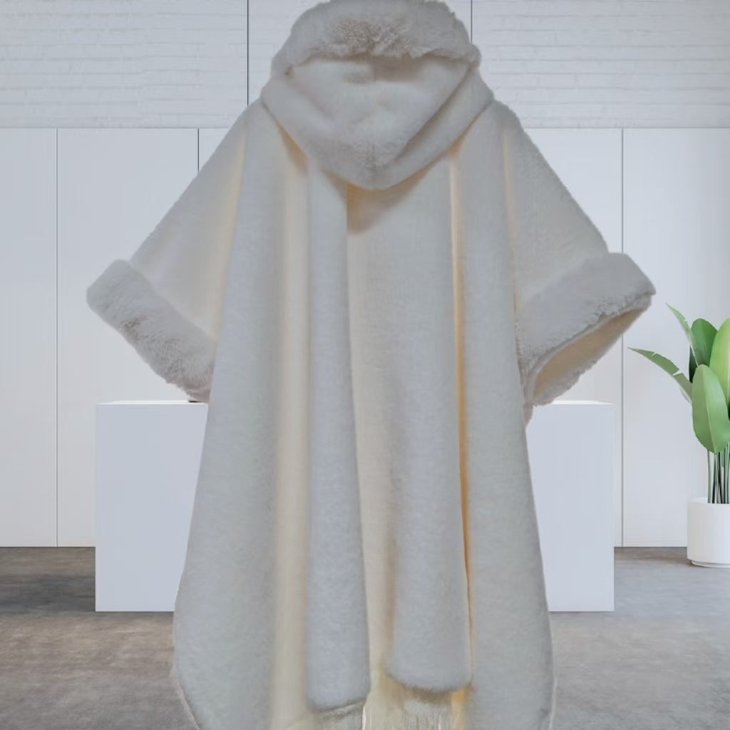 Gradient Tie-dye Cloak Coat For Women