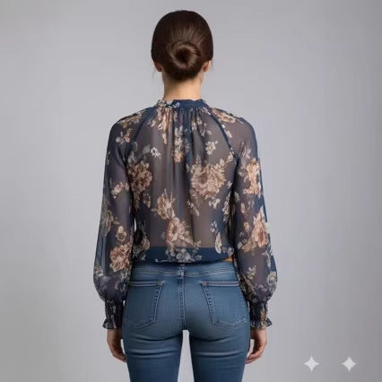 Womens Beach Bikini Sun-Protective Chiffon Printed Cardigan