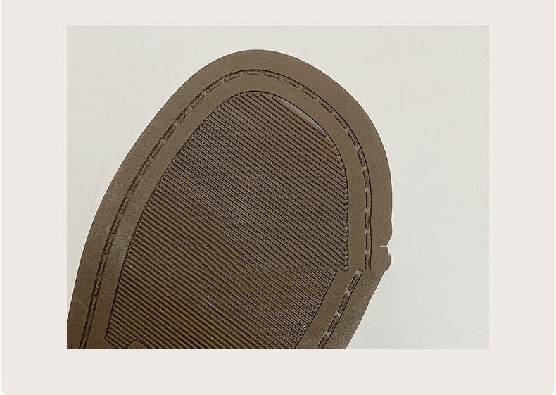 Women's Retro British Style Thick Sole High Leather Shoes