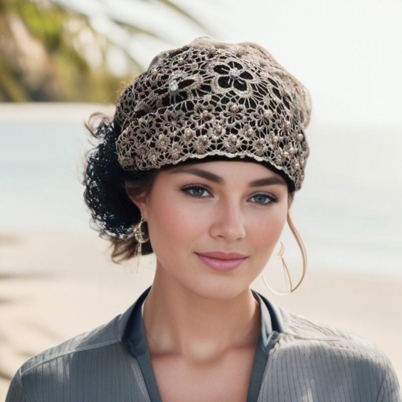 Beaded Bag Cap Women's Fashion All-matching