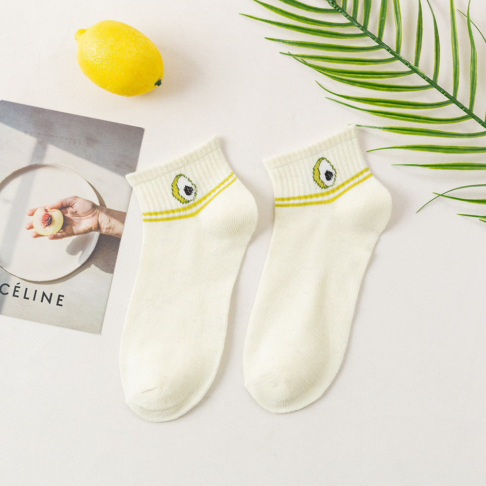 Women's Fashion Simple Avocado Short Tube Socks
