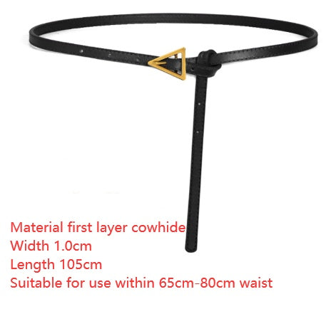 Ladies Triangle Fashion Decorative Thin Leather Belt