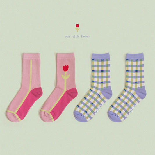 Mid-tube female socks