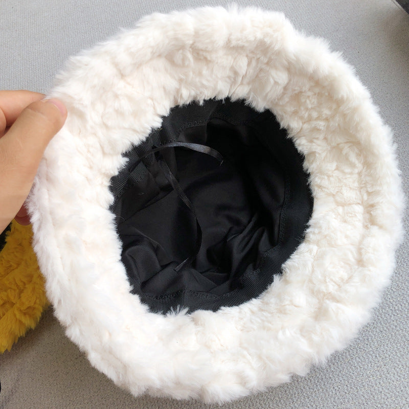 Cute Thick Warm Fisherman Hat Wit Sable Hair