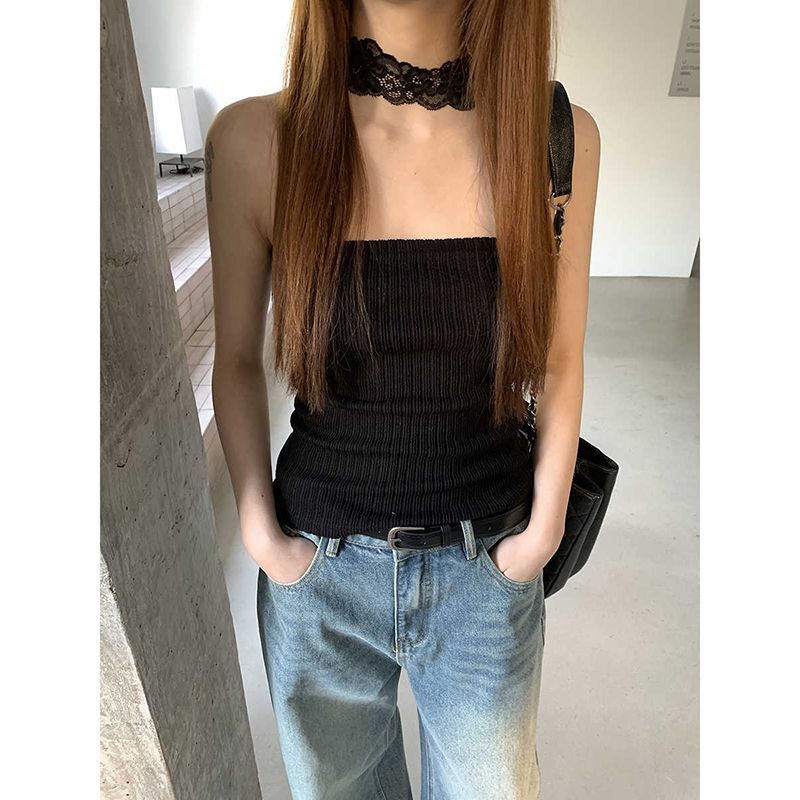 Womens Stylish Western-Style Lace Halterneck Camisole Top