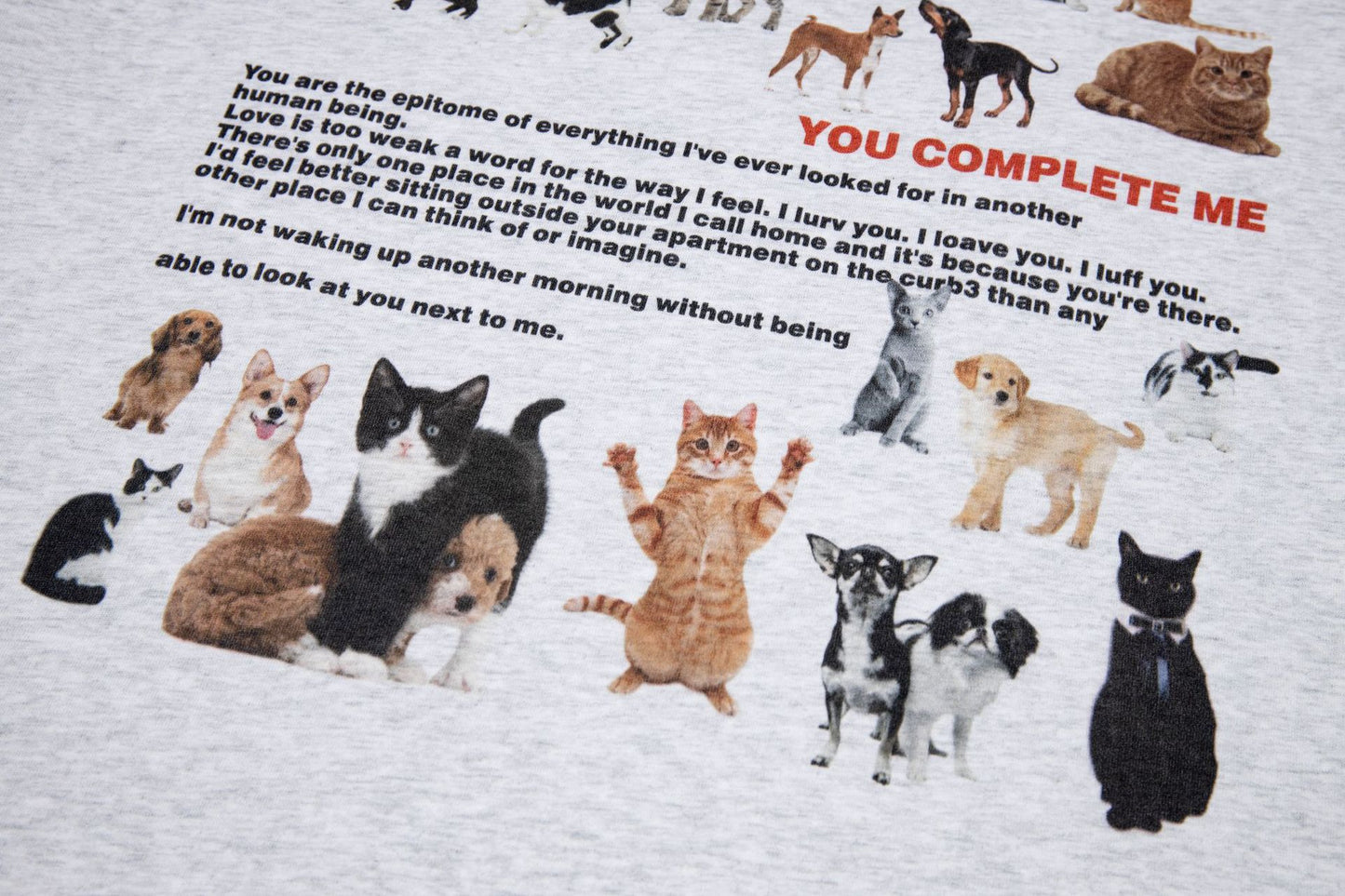 Street Retro Cute Cat Puppy Printed Short Sleeve