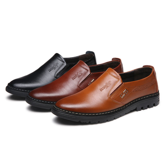 Men's Leather Formal Wear Round Toe Business  Casual Shoes