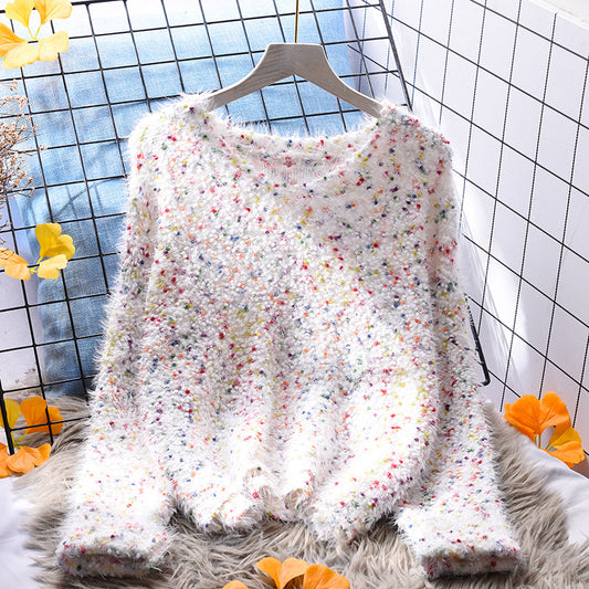 Versatile Long Sleeve Loose Color Pullover