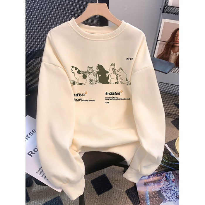 Efterår/Vinter Sweater Dame Printet Koreansk Stil