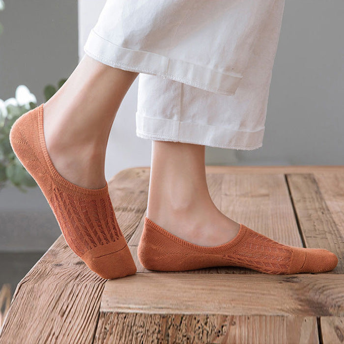 Women's Solid Color Mesh Invisible Socks