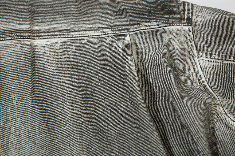 Heavy Industry Distressed Dirty Denim Shirt For Men