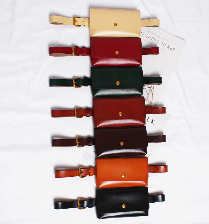 Versatile Colored Leather Mobile Bag For Women