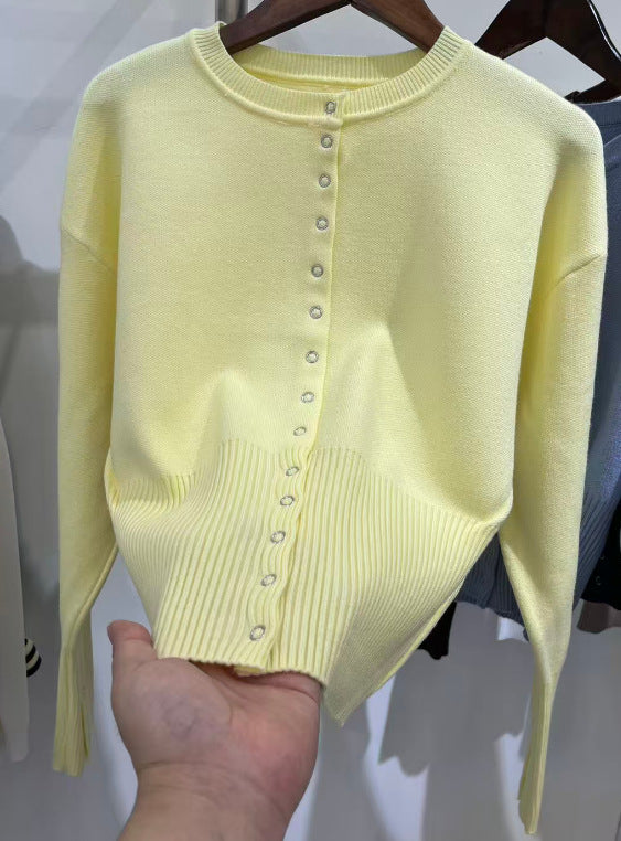 Women's Round Neck Knitted Short Top