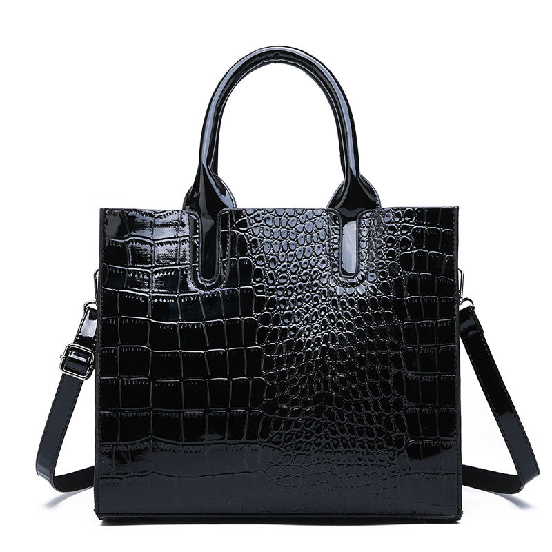 Fashion One-shoulder Diagonal Cross Portable Style Crocodile Pattern
