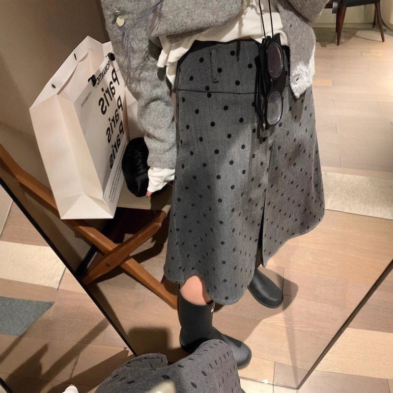 Early Autumn New Stylish Gray A-line Midi Skirt