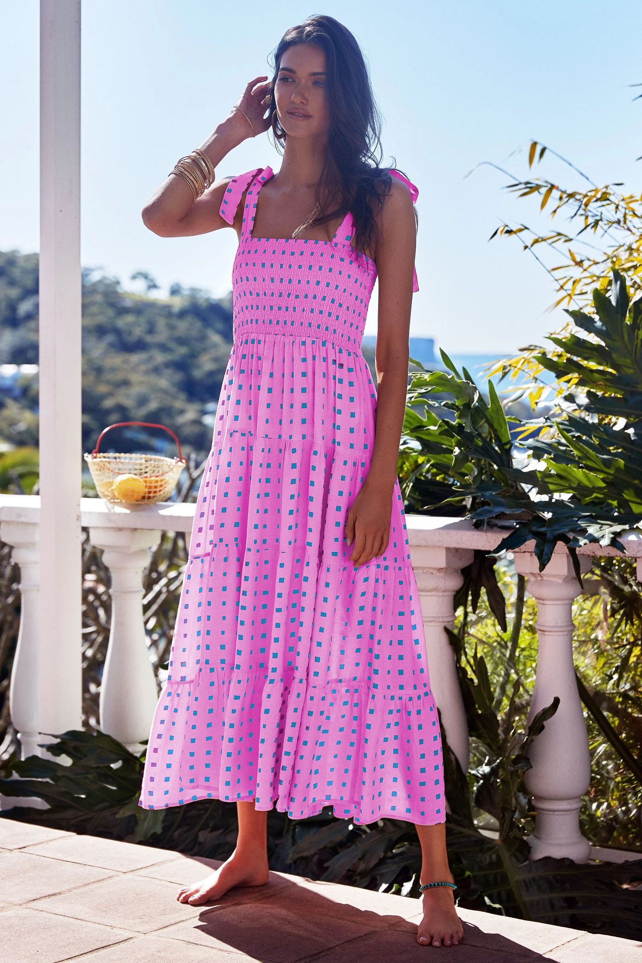 Womens Printed Long Slip Dress