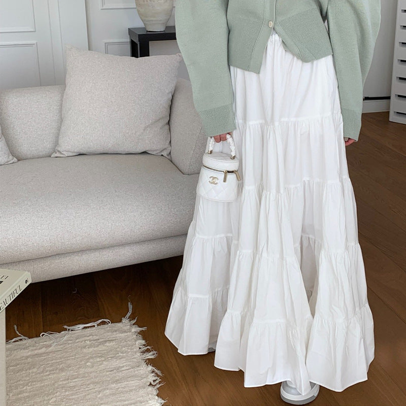 Retro Fashion Casual Simple Versatile High Waisted Skirt
