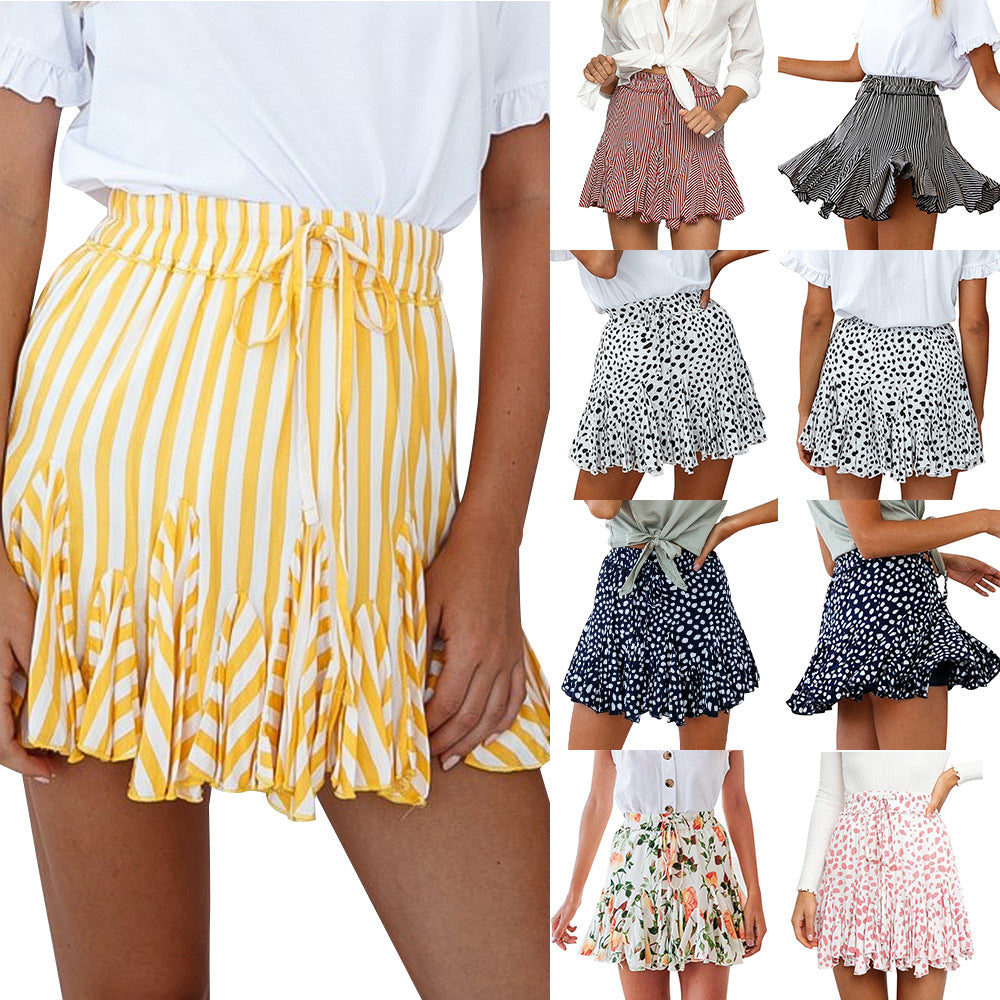 Printed pleated skirt