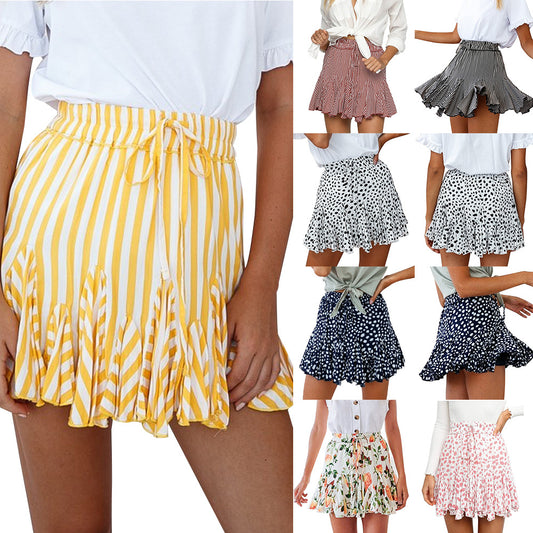 Printed pleated skirt