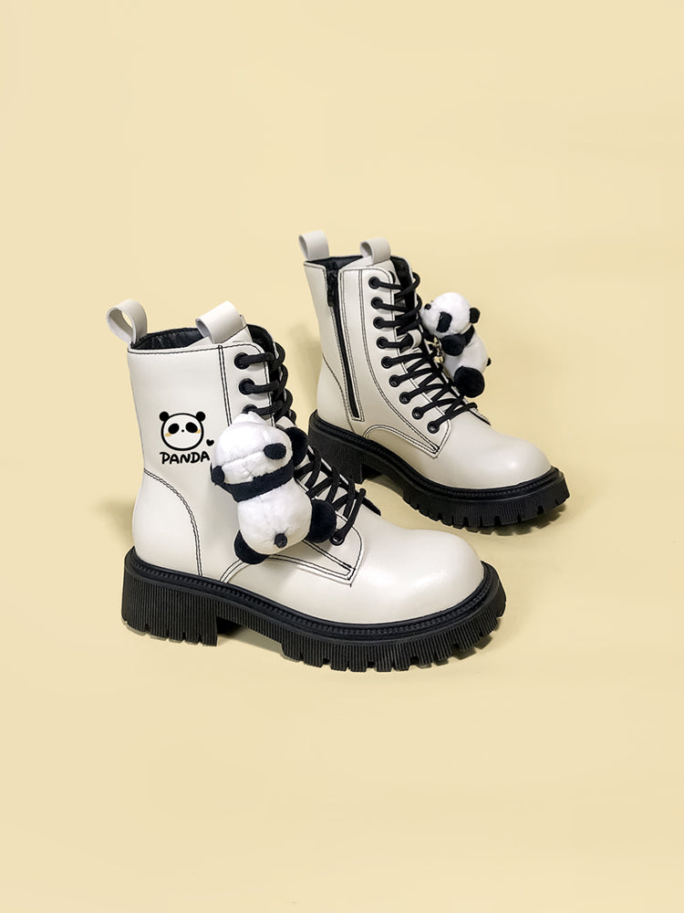 Women's Mid-tube Thick-soled White Martin Boots Are Cute