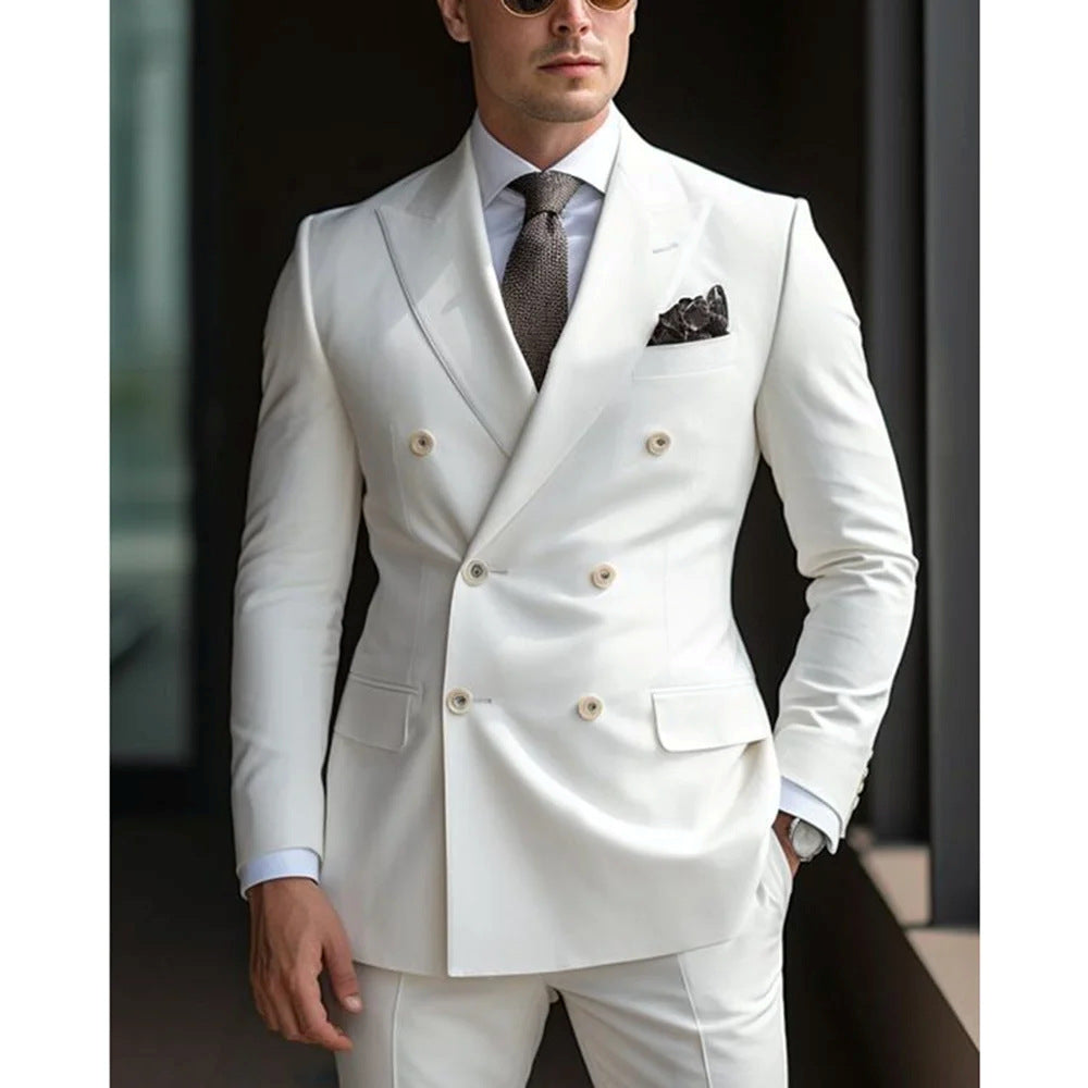 Men's Two-piece Suit Korean Style Slim Fit Business Best Man Casual Suit